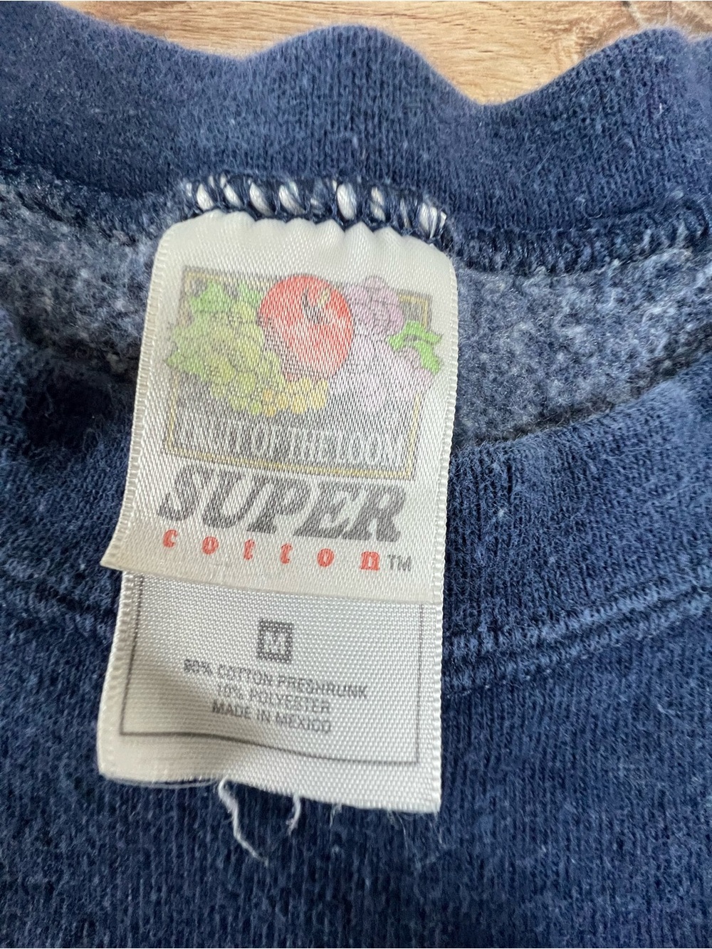 Vintage Navy Blue Single Stitch Crewneck Sweatshirt M - Picture 3 of 7